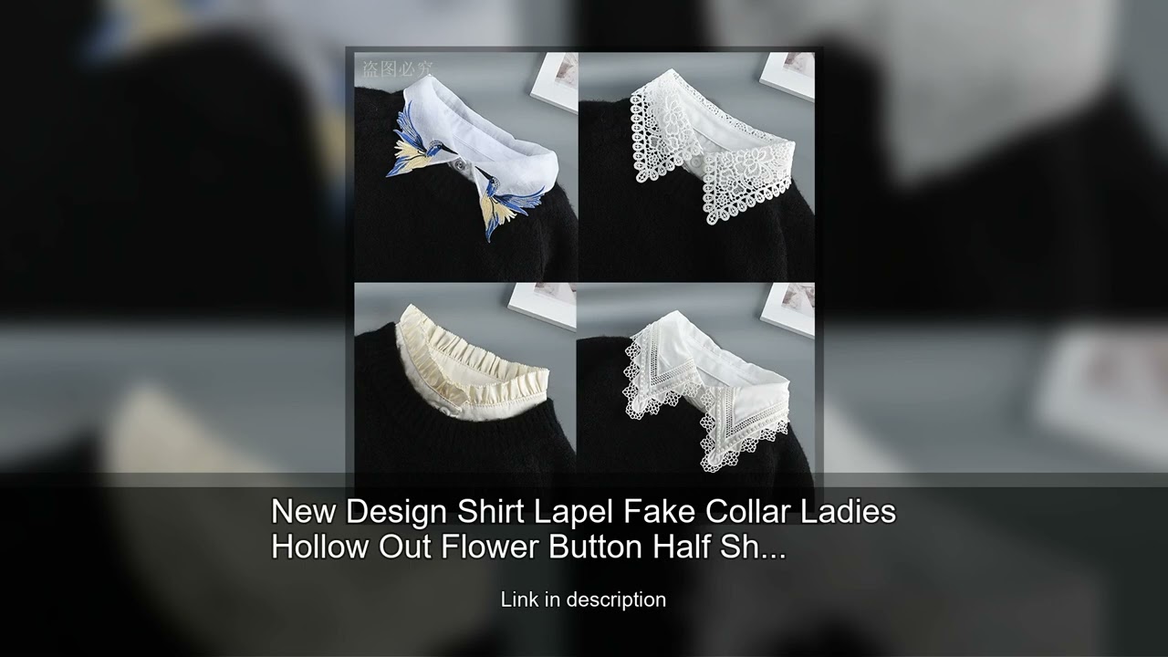 New Design Shirt Lapel Fake Collar Ladies Hollow Out Flower Button Half Shirt Detachable Collar