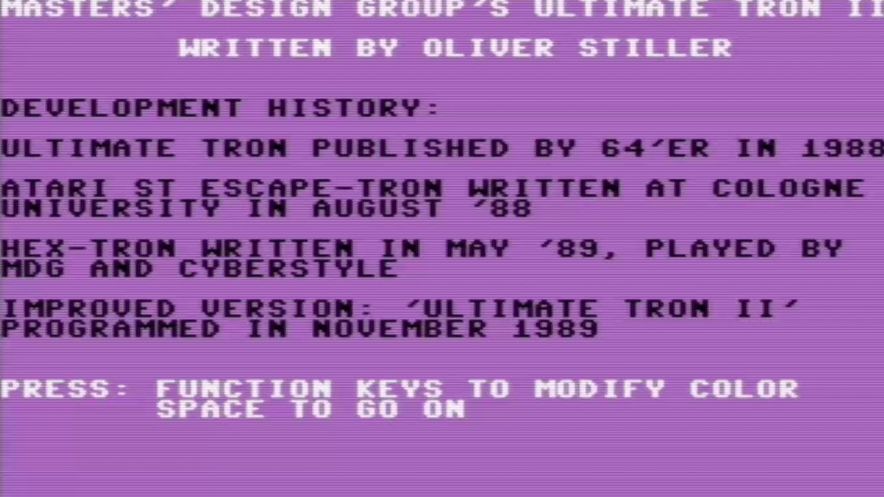 C64 Ultimate Tron II 1989Masters' Design Groupa4 COMMODORE 64 LIGHT CYCLES