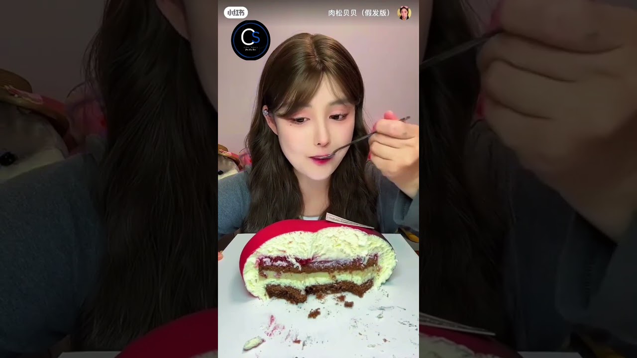 Hello Kitty & Rose Heart Mousse Cake ASMR Mukbang 💗 Soft Eating Sounds