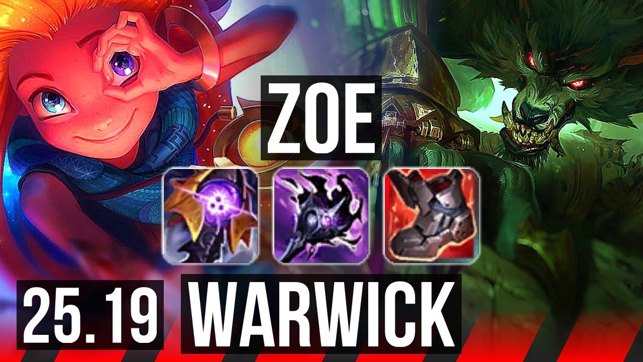 ZOE vs WARWICK (TOP) | 79% winrate, Legendary, Rank 10 Zoe | EUNE Grandmaster | 25.19