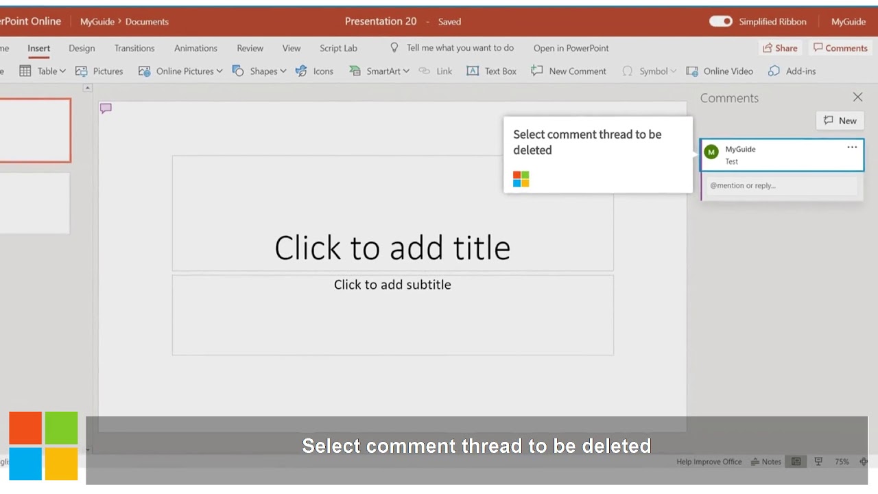 how to delete all comments in a powerpoint presentation