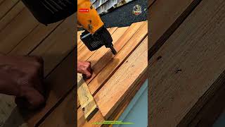 Installing Wooden Boards Using a Nail Gun #construction