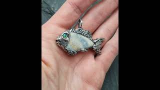 Dumortierite Quartz~Opal Fish Pendant Dumortierite Quartz~Opal Fish Pendant