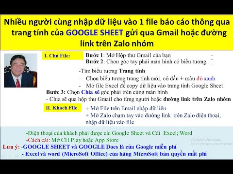 Video Nhiều người nhập dữ liệu 1 file báo cáo trang tính... - youtube