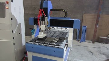 Acctek AKM6090C mini cnc machine with 4 pieces auto tool changer - test engrave steel