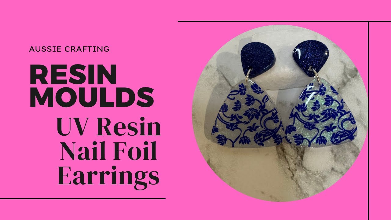 Making UV resin earrings using nail foils #craft #resin #cute