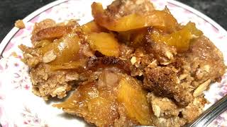 ?Peach crumble with Barley flour or wheat flour?? vegan healthybaking coconut oil