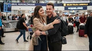 A surprise from Hande Erçel for Kerem Bürsin, She met him at the airport.