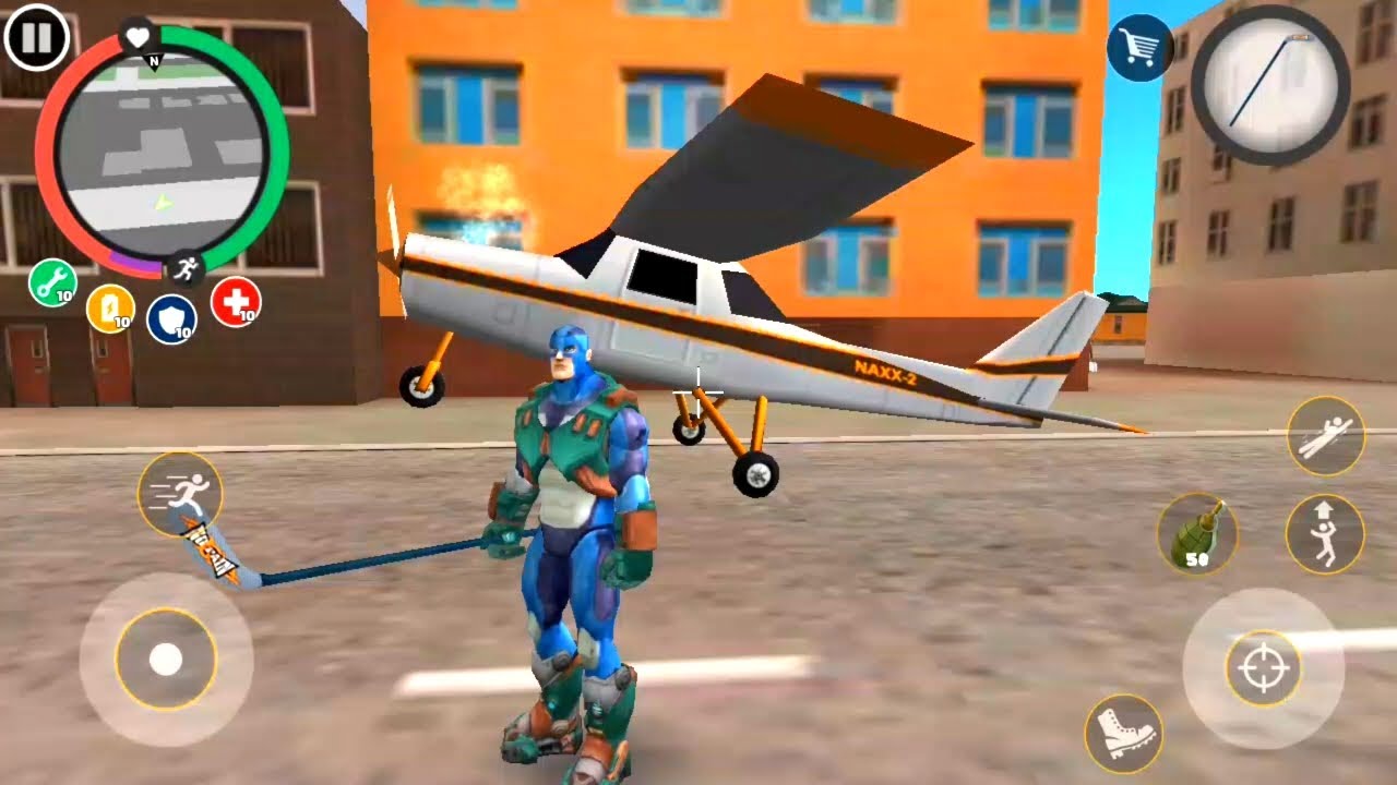 Update Rope Hero Vice Town | Rope Hero Jet Airplane Mission With Army Camp | Android New Gameplay