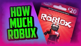 How Much Robux Do You Get From A 20 Roblox Card 20 Pound Roblox Gift Card Redeeming Youtube - how much robux is in a roblox card give