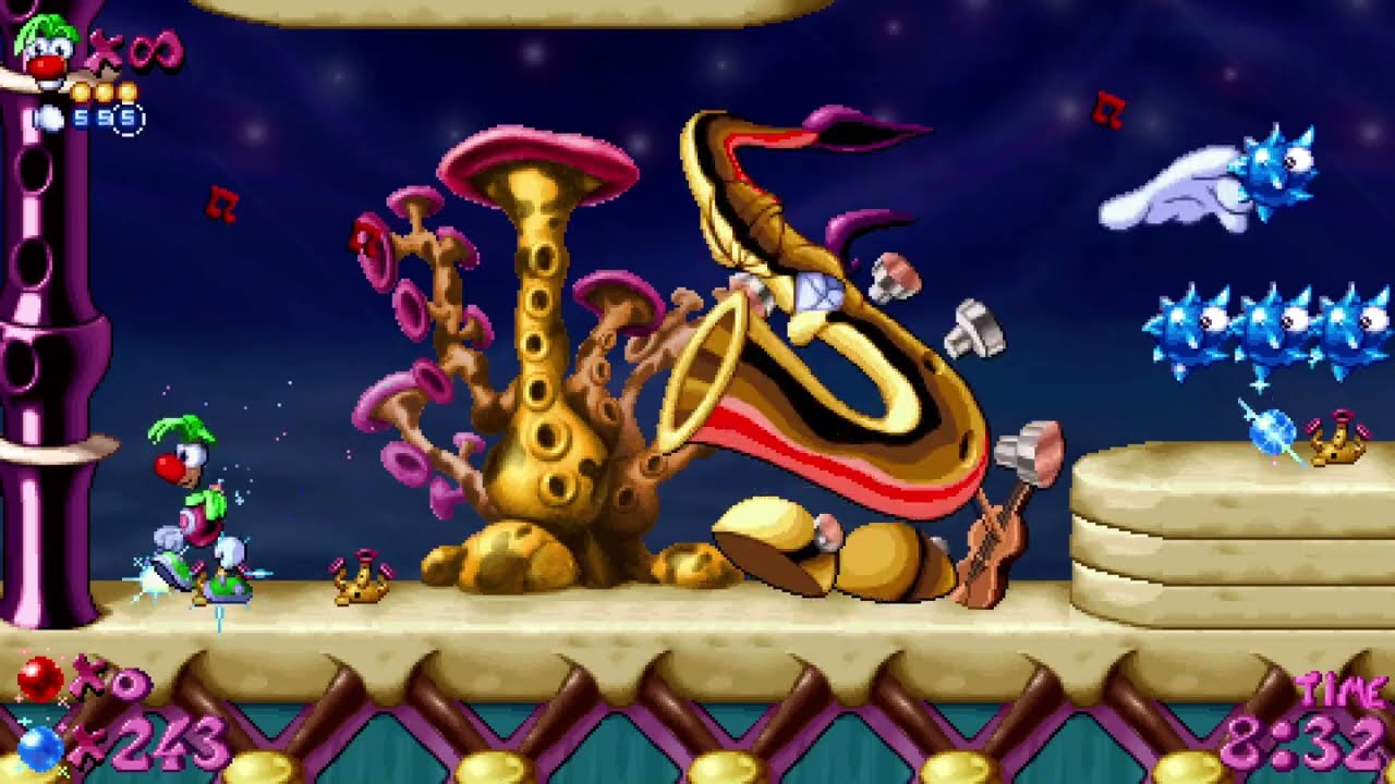 Rayman Redesigner: Jazzy Night by Kronkie10 - COOL NIGHT THEMED BAND LAND LEVEL!!!