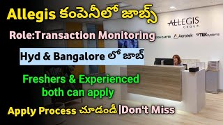 Allegis Company Recruitment 2022 | Jobs in Hyderabad & Bangalore | Jobs in Telugu | Work From Home
