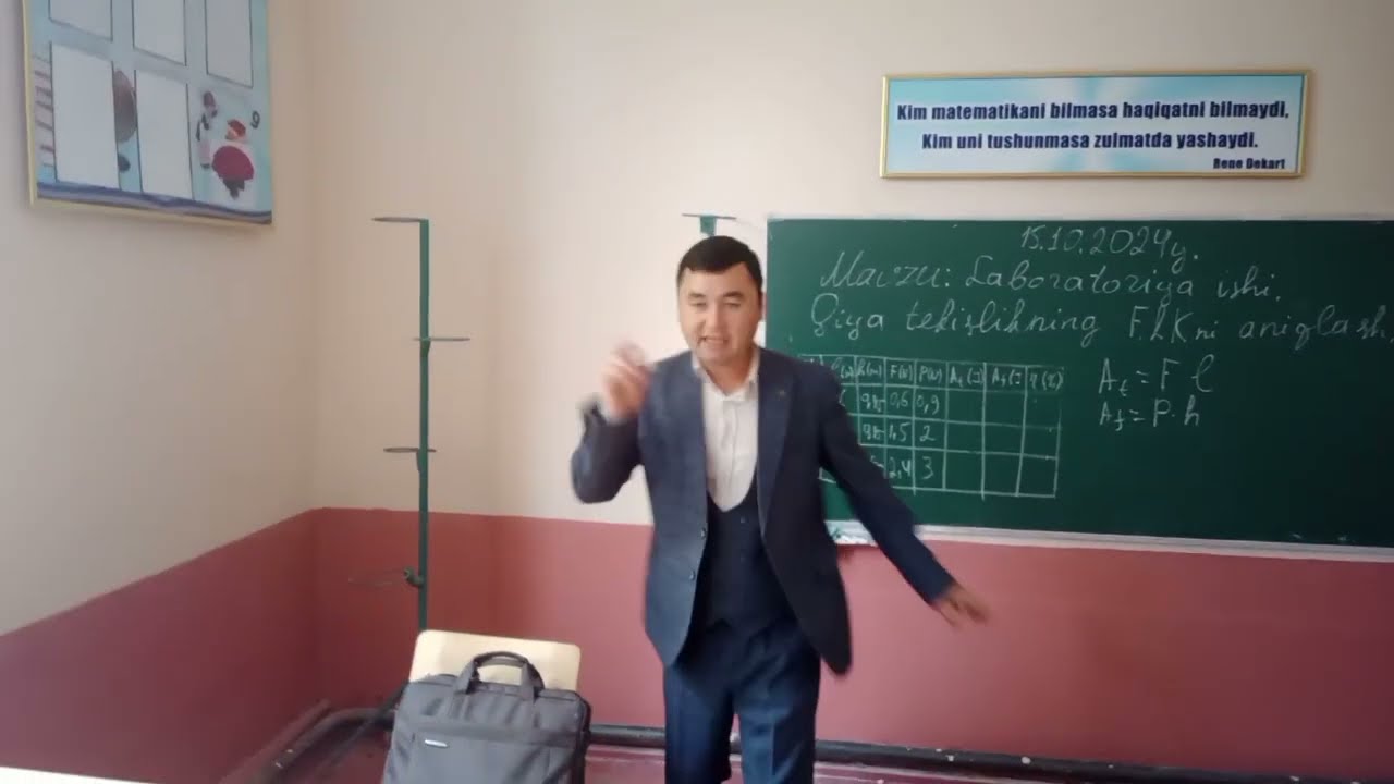 10 sinf Fizika  laboratoriya ishi  Qiya tekislikning foydali ish koeffitsientini aniqlash