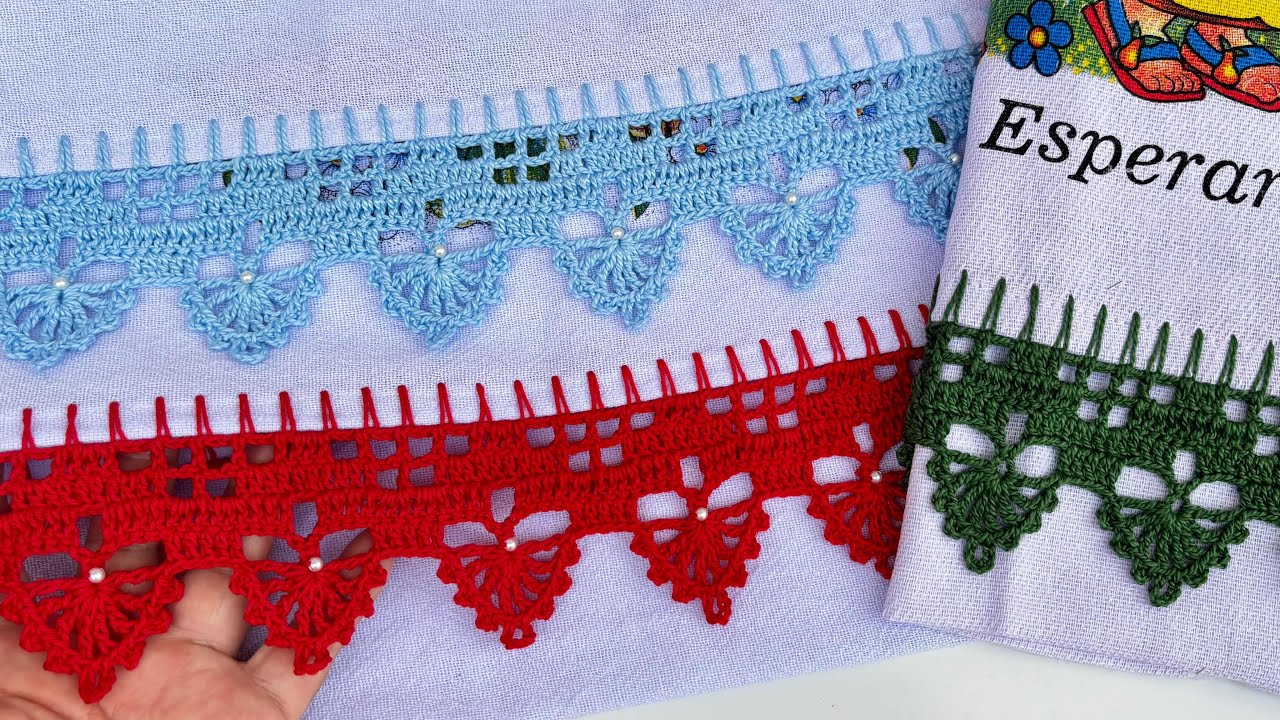 #86Barrado fácil e rápido para Panos de prato #crochet #barradinho#croche 
