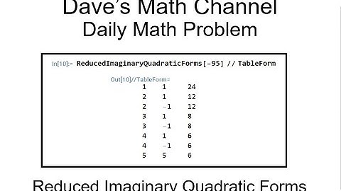Daily Math Problem, 11-28-25: Reduced Imaginary Quadratic Forms