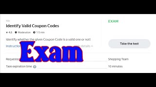 Identify Valid Coupon Codes / exam task / easy_steps es / here need to identify the coupon codes /