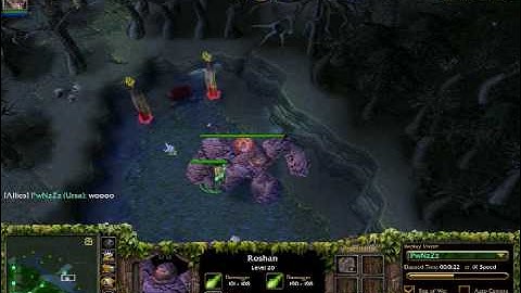 DotA  - Level 1 ROSHAN KILL!! 2 heroes