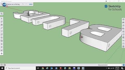 Sketchup Name on a String- 3d Print Design (3DVinci Assignment)