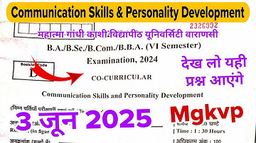 communication skills and personality development 6th semester mgkvp co curricular 6th semester 2025