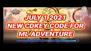 JULY 2021 - NEW CDKEY CODE FOR ML ADVENTURE