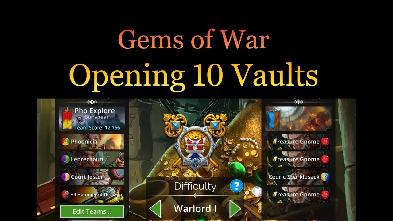 Opening 10 Vaults - Gems of War