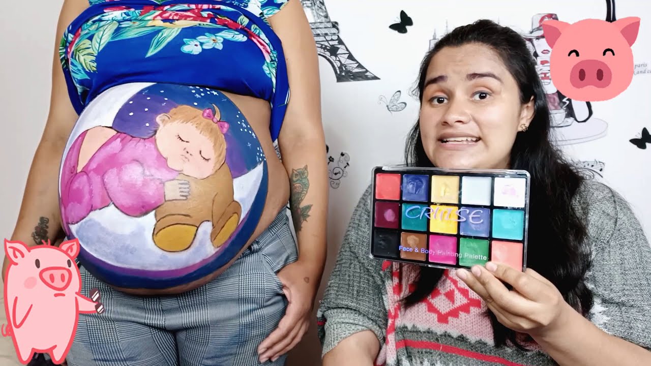 COMO PINTAR EL ESTOMAGO DE UNA EMBARAZADA DIBUJO BEBÉ BELLY PAINTING