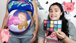 HOW TO PAINT A PREGNANT WOMAN'S STOMACH - BABY DRAWING - PREGNANCY BELLY PAINTING - PREGNANT TUMMY screenshot 1