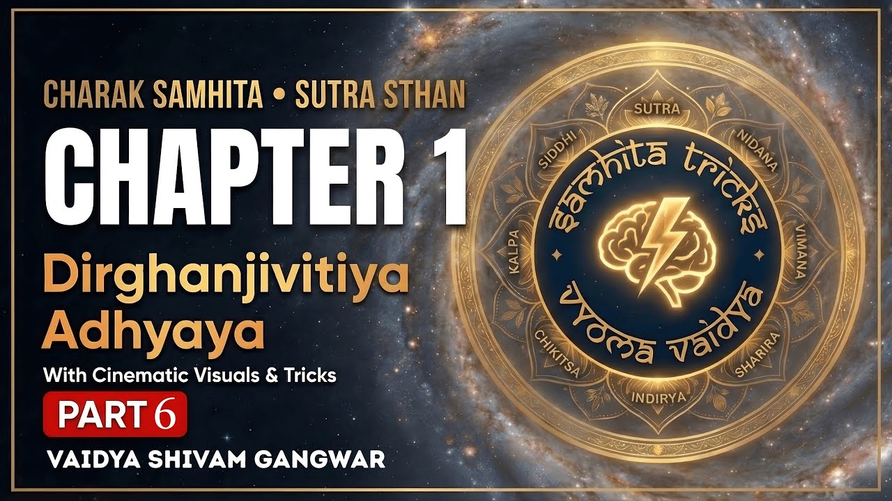 Charak Sutra Chapter 1 : Part 6 - Shlokas 64 to 67 with Visuals! Rasa📕 by Vaidya Shivam Gangwar