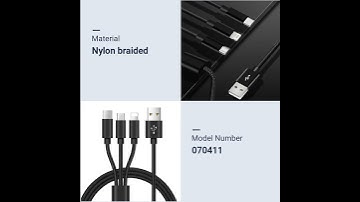 OCC Cable 3 in 1  Multiple USB Cable Cord Nylon Braided Charger