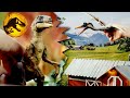 Batalha de dinossauros por comida na fazenda | JURASSIC WORLD