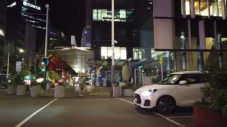 New Zealand 2024| Auckland CBD night scene, walking perspective