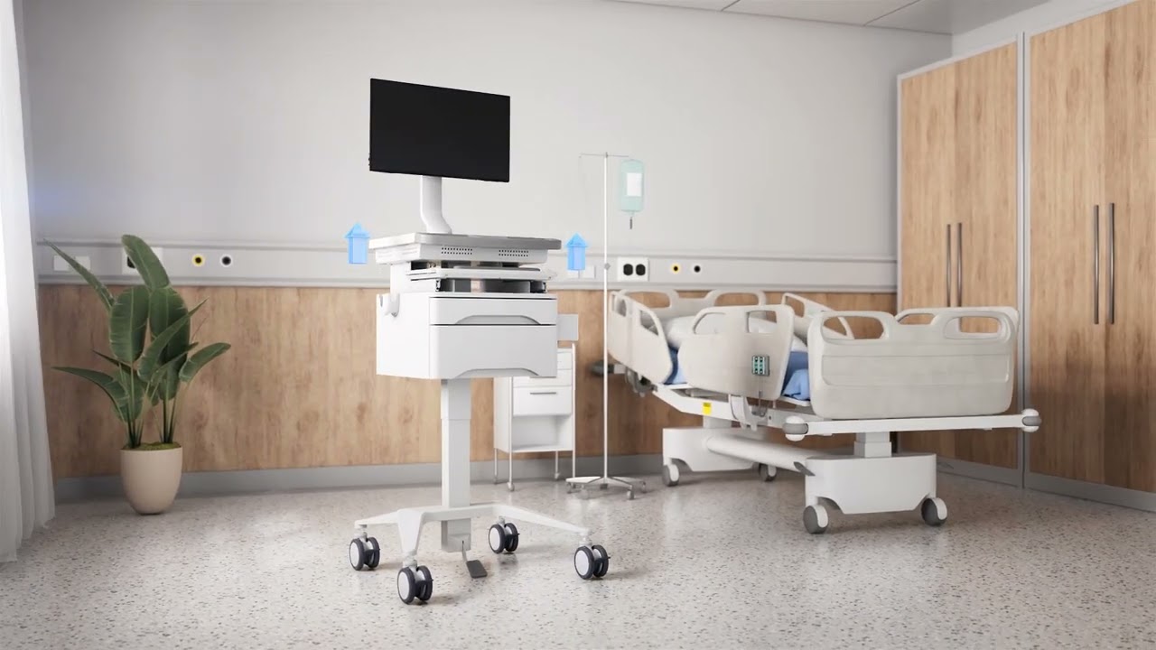 Ergox EA-MED03-4 mobile medical workstation overview and setup