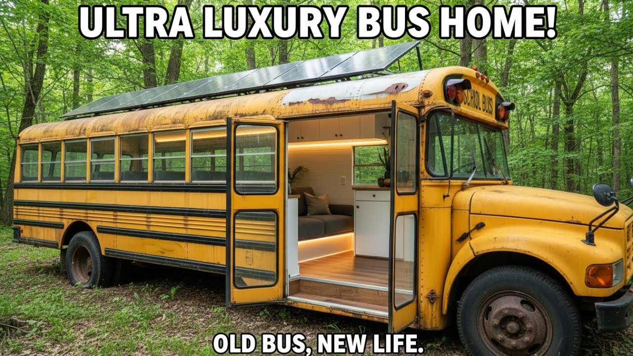 I Built a Secret Bus Home in the Jungle - Heavy Rain ASMR