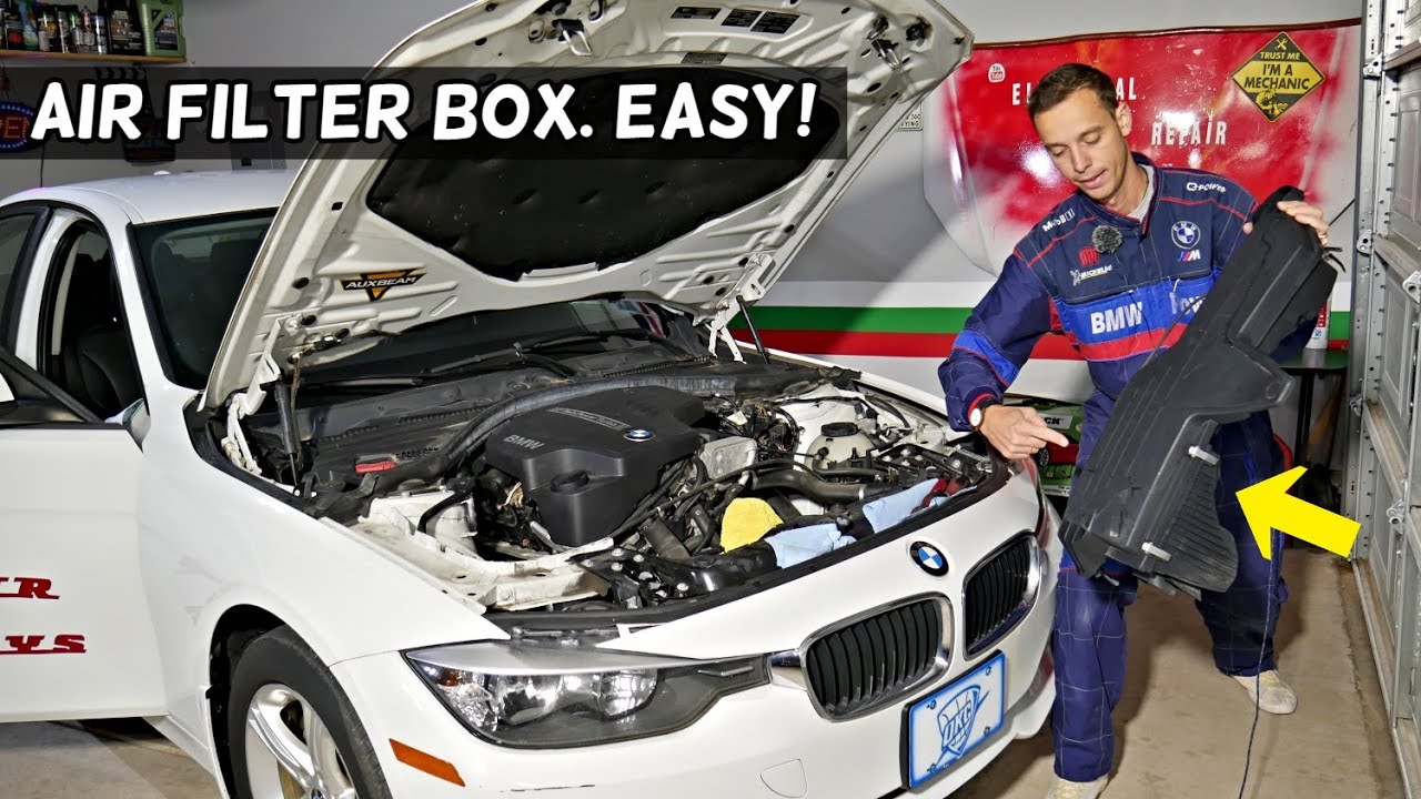 BMW AIR FILTER BOX REMOVAL REPLACEMENT BMW F30 F31 F34 320i 328i YouTube