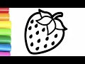 How to Draw a Strawberry Step by Step​ | Easy Strawberry Drawing for Beginners