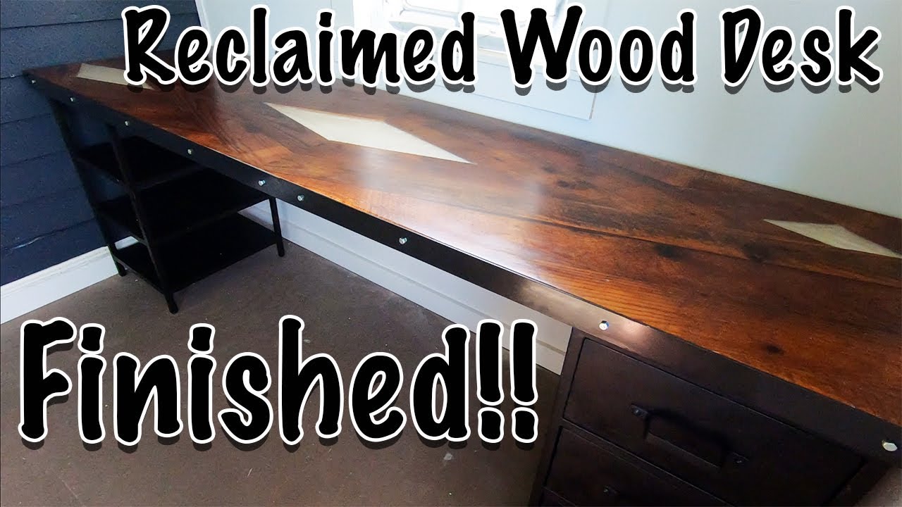 Reclaimed wood desk part 4 YouTube