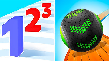 Satisfying Mobile Games: Roof Rails, Going Balls, A-z Run, Number Master, Ball Run 2048, Juice Run..