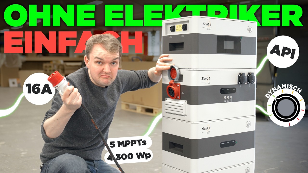 Sunlit EV3600: Der PV-Speicher, den jeder selbst anschließen kann! (V2H & V2G)