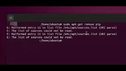 How to fix error removing package in ubuntu - Malformed entry 11 in list file etc-apt-sources.list
