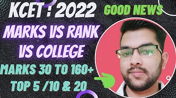 KCET 2022 Marks vs Rank vs College | Top 5 , 10 , 20 college #kcet_2022 #marksvsrank #cutoff #kcet