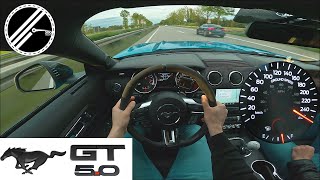 Ford Mustang GT 5.0 V8 421 PS Top Speed Drive German Autobahn No Speed Limit POV