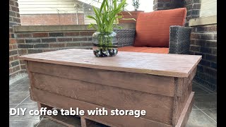 DIY Coffee table with storage under $50 || Wooden storage container