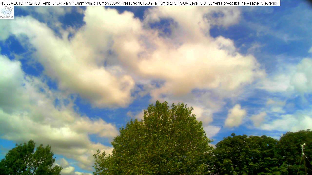 Thursday 12th July 2012 Timelapse Video Of Chelmsford Weather from the CM2Weather cam YouTube