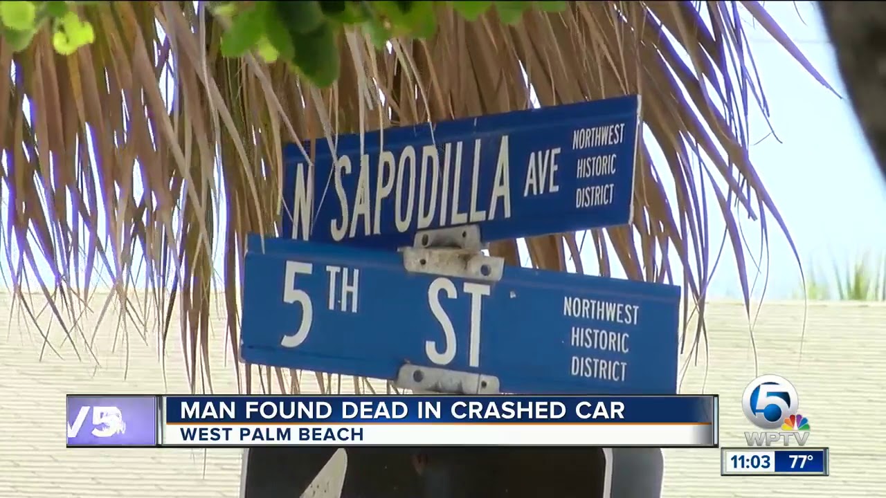 Man found dead in crashed car in West Palm Beach on Saturday - YouTube