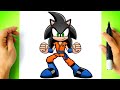 Como desenhar o sonic goku  como dibujar a sonic goku  how to draw sonic goku