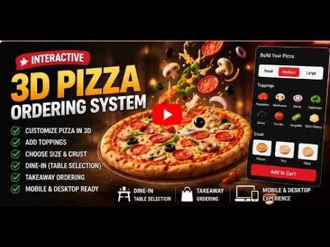 🍕 Escobar Pizza  | Interactive 3D Pizza Ordering System, Dine-In & Takeaway