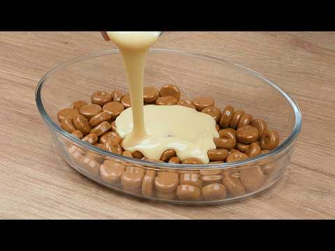 Add condensed milk to caramel and you'll be surprised by the result