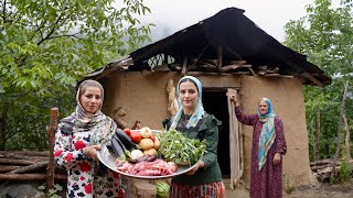 Cooking Jizviz and baking village bread in a Rainy Day in the Village