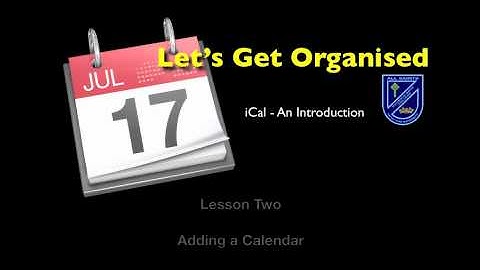 iCal 02 - Adding a Calendar