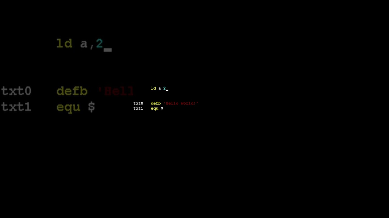 Hello World on a ZX Spectrum in Assembler - Game Under
